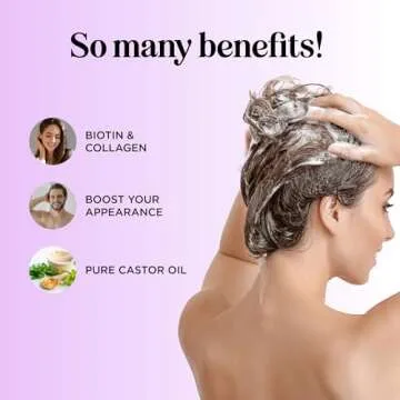 Advanced Biotin Shampoo for Hair Growth - Thinning Hair & Hair Loss, Black Castor, Caffeine, Collagen, Rosemary Oil - Thickening Shampoo for Men & Women