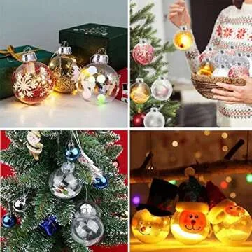 15 Pcs DIY Clear Fillable Christmas Ornaments for All Occasions