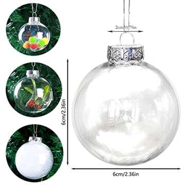 15 Pcs DIY Clear Fillable Christmas Ornaments for All Occasions