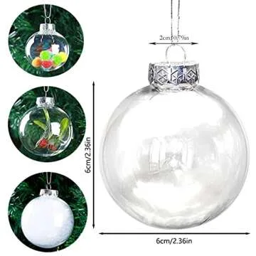 15 Pcs DIY Clear Fillable Christmas Ornaments for All Occasions