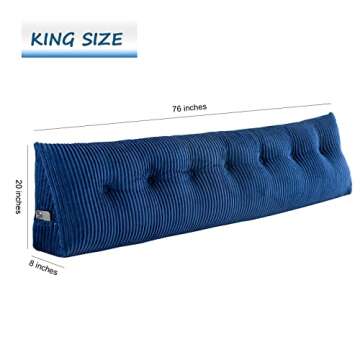 Activance Large Triangular Headboard Wedge Bed Rest Reading Pillow Backrest Positioning Support Bols...