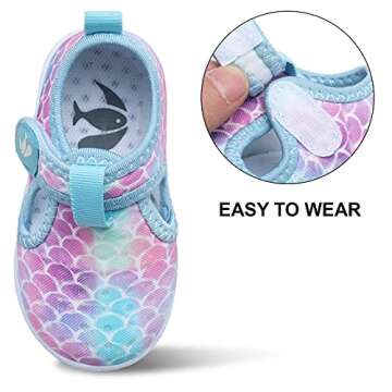 FEETCITY Water Shoes Kids Boys and Girls Aqua Socks Quick Dry Barefoot for Beach Outdoor Sports Toddler 7