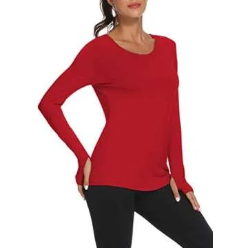 Mippo Women's Long Sleeve Tunic Tops for Yoga and Gym