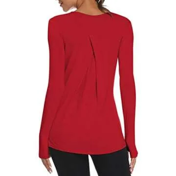 Mippo Women's Long Sleeve Tunic Tops for Yoga and Gym