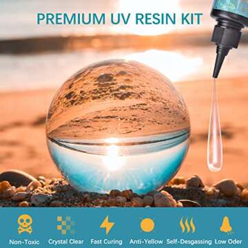 UV Resin- 200g Crystal Clear Hard Type UV Resin Ultraviolet Fast Curing Epoxy Resin for Jewelry Making Craft Decoration, Hard Transparent Glue Solar Cure Sunlight Resin for Casting & Coating