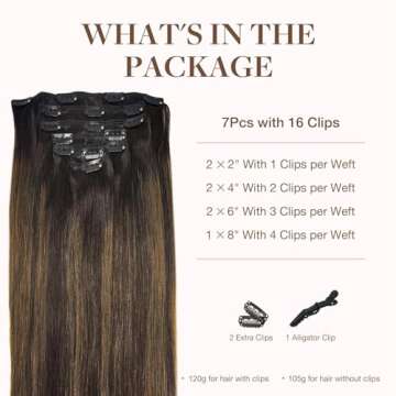 GOO GOO Clip in Hair Extensions Real Human Hair, Remy Human Hair Extensions Clip ins for Women, Natu...