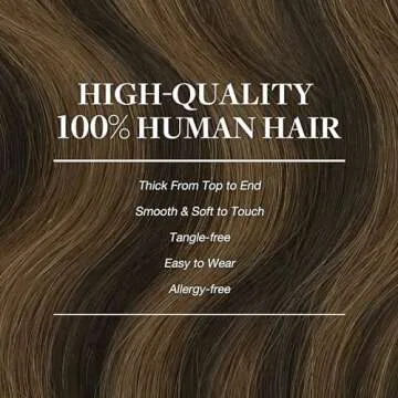 GOO GOO Clip in Hair Extensions Real Human Hair, Remy Human Hair Extensions Clip ins for Women, Natural Human Hair, 18inch 120g 7Pcs, 2/6/2 Balayage Dark Brown to Chestnut Brown