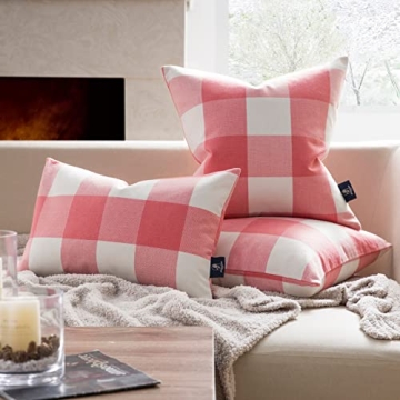 Phantoscope Decorative Gingham Pillow Covers for Home