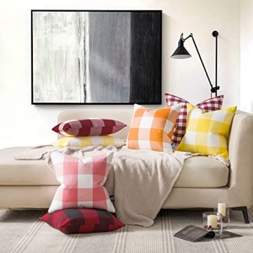Phantoscope Decorative Gingham Pillow Covers for Home