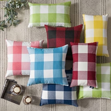 Phantoscope Decorative Gingham Pillow Covers for Home