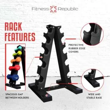 Fitness Republic 5 Tier 200 LB Capacity Dumbbells Weight Storage Rack - 2.0 MM Thick Steel Weight Organizer - Ideal Choice for Home Gym - Easy to Assemble and Store