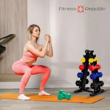 Fitness Republic 5 Tier 200 LB Capacity Dumbbells Weight Storage Rack - 2.0 MM Thick Steel Weight Organizer - Ideal Choice for Home Gym - Easy to Assemble and Store