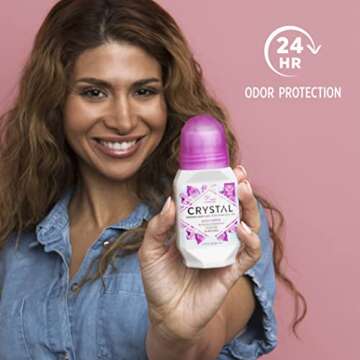 CRYSTAL Mineral Deodorant Roll-On Unscented Body Deodorant With 24-Hour Odor Protection, Aluminum Chloride & Paraben Free, 2.25 FL OZ (Packaging May Vary)