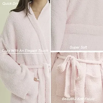 DOOWELL Women's Knit Robes Lightweight Soft Spa Bathrobe