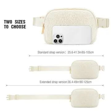 WHIPPY Fleece Belt Bag for Women Men Crossbody Fanny Pack Bum Hip Fleece Waist Bags Adjustable Strap