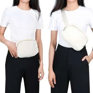 WHIPPY Fleece Belt Bag for Women Men Crossbody Fanny Pack Bum Hip Fleece Waist Bags Adjustable Strap