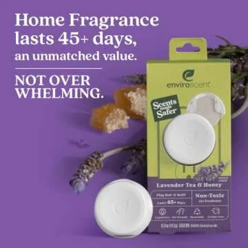 Enviroscent Non Toxic Air Freshener (Lavender Tea & Honey) Plug-in Air Freshener for Home, Essential Oil Plug In, Home Fragrance Last 45+ Days | 1 Refillable Air Freshener Plug In & 1 Scent Refill Kit