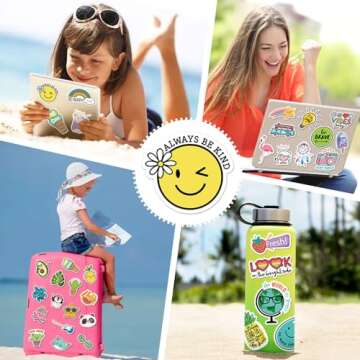 Cute Stickers Bulk 200Pcs Vsco Stickers for Hydroflasks Waterproof Stickers for Kids Cute Stickers for Hydro Flask Water Bottles Scarpbook Sticker Packs for Teens Girls Kids