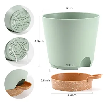 Qaobo Plant Pots 6 PCS Self Watering Planters