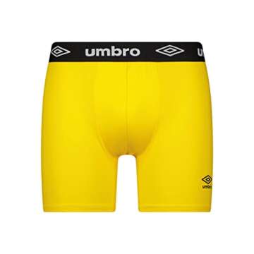 Umbro Mens Boxer Briefs Breathable Cotton Underwear for Men - 6 Pack Cotton Stretch Mens Underwear (Medium, Blue/Yellow/Orange)