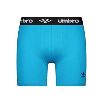 Umbro Mens Boxer Briefs Breathable Cotton Underwear for Men - 6 Pack Cotton Stretch Mens Underwear (Medium, Blue/Yellow/Orange)