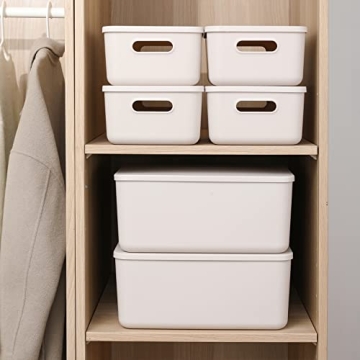 Yishyfier Plastic Storage Baskets With Lid Organizer