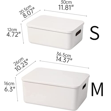 Yishyfier Plastic Storage Baskets With Lid Organizer