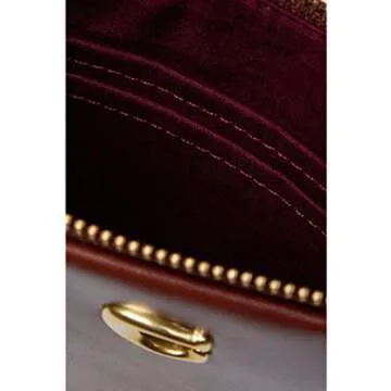 Coach Color-block Coated Canvas Signature Small Wristlet, Tan Rust