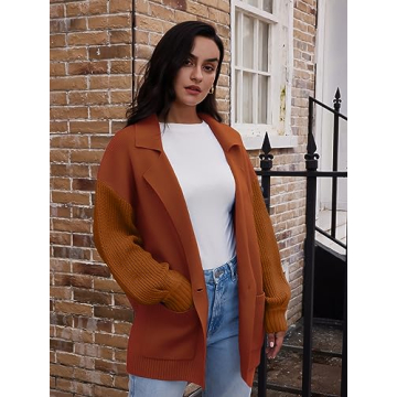 LILLUSORY Women's Trendy Fall Oversized Cardigan with Pockets