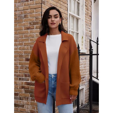 LILLUSORY Women's Trendy Fall Oversized Cardigan with Pockets