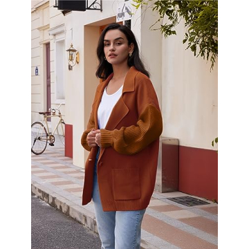 LILLUSORY Women's Trendy Fall Oversized Cardigan with Pockets