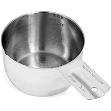 Hudson Essentials Stainless Steel 2-Cup Measuring Cup with Stamped Measurements