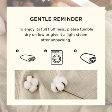 Soft & Lightweight Cotton Muslin Blanket - Queen Size 4-Layer