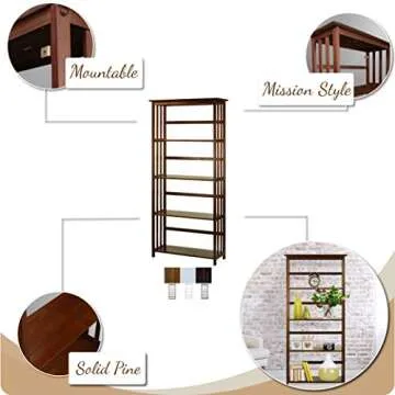 Casual Home Mission Style 5-Shelf Bookcase for All