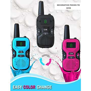 Walkie Talkies for Kids - Rechargeable 4 Pack: Walky Talky for Kids with Charger Battery - Walkie-Ta...