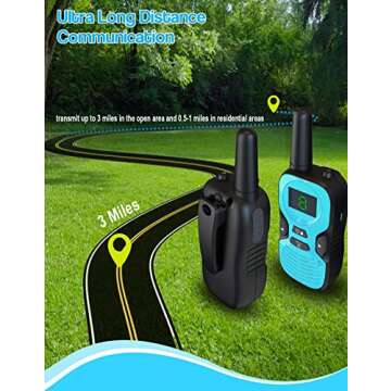 Walkie Talkies for Kids - Rechargeable 4 Pack: Walky Talky for Kids with Charger Battery - Walkie-Talkies Long Range Outdoor, Hiking, Camping Toys for 3-12 Year Old Girls Boys