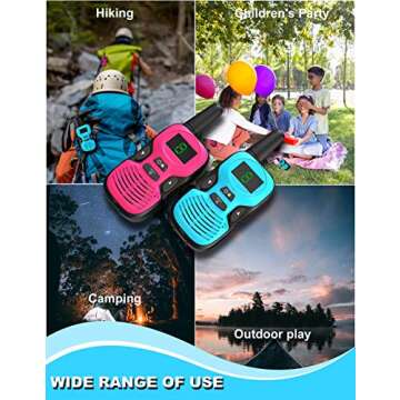 Walkie Talkies for Kids - Rechargeable 4 Pack: Walky Talky for Kids with Charger Battery - Walkie-Talkies Long Range Outdoor, Hiking, Camping Toys for 3-12 Year Old Girls Boys