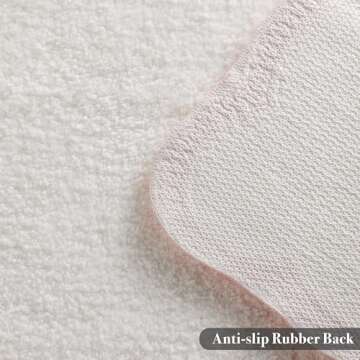 Luxury Microfiber Bath Rug with Pink Scalloped Piping