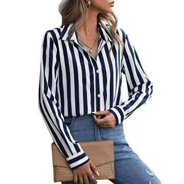 Casual Long Sleeve Striped Blouse for Women