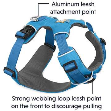 Ruffwear, Front Range Dog Harness, Reflective and Padded Harness for Training and Everyday, Blue Dusk, Large/X-Large