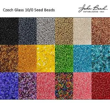 John Bead Czech Glass Seed Beads 10/0 Rose Silver Lined Beads for Jewelry Making Crafts, 72g (3x24g) Vials