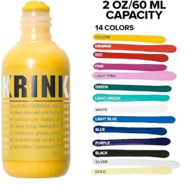 Krink K-60 Yellow Paint Marker - Vibrant and Opaque Fine Art Graffiti Markers for Canvas Metal Glass Paper and More - Alcohol-Based Permanent Graffiti Mop Krink Paint Marker for Lasting Tags