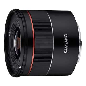 Samyang SYIO18AF-E AF 18mm F2.8 Wide Angle auto Focus Full Frame Lens for Sony E Mount, Black