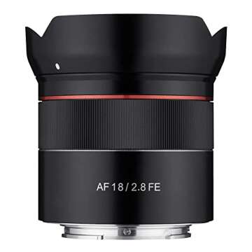 Samyang SYIO18AF-E AF 18mm F2.8 Wide Angle auto Focus Full Frame Lens for Sony E Mount, Black