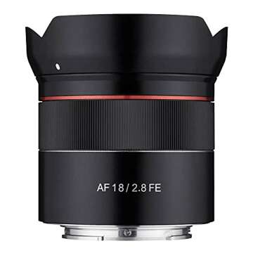 Samyang SYIO18AF-E AF 18mm F2.8 Wide Angle auto Focus Full Frame Lens for Sony E Mount, Black