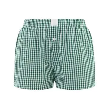 Pivanzore Y2k Plaid Shorts for Women Casual Elastic Waist Aesthetic Lounge Bottom Baggy Pajama Shorts Boxers Sleepwear (Green,Small)