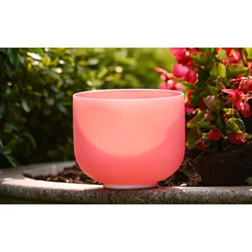 TOPFUND 8" Pink F Note Heart Chakra Singing Bowl