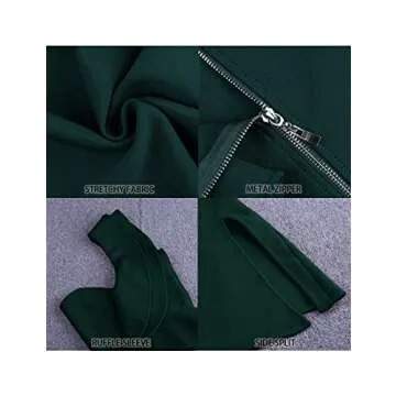 UONBOX Stylish One Shoulder Bandage Dress in Green