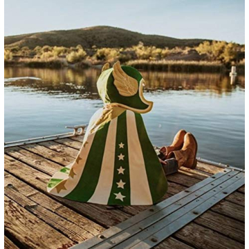 Unisex Green Superhero Cape for Kids Reversible Fun