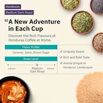 Organic Honduran Whole Bean Coffee Medium Dark Roast - 12oz, Single Origin Arabica Coffee Beans, Fair Trade Specialty Coffee